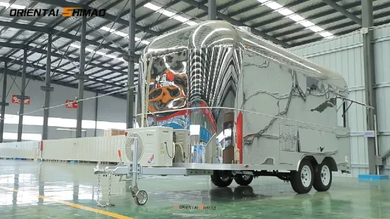 Мобильный прицеп для закусок и фаст-фуда Oriental Shimao Airstream из нержавеющей стали с электрическим прицепом для кейтеринга и кофе